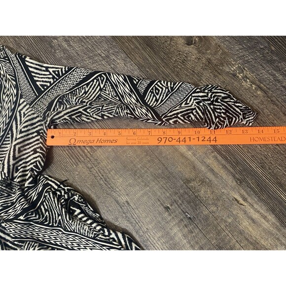 Adrianna Papell Wrap Mini Dress Belted Black White V-Neck Short Women's Size 8 - Picture 11 of 11